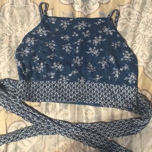 Blue crop top